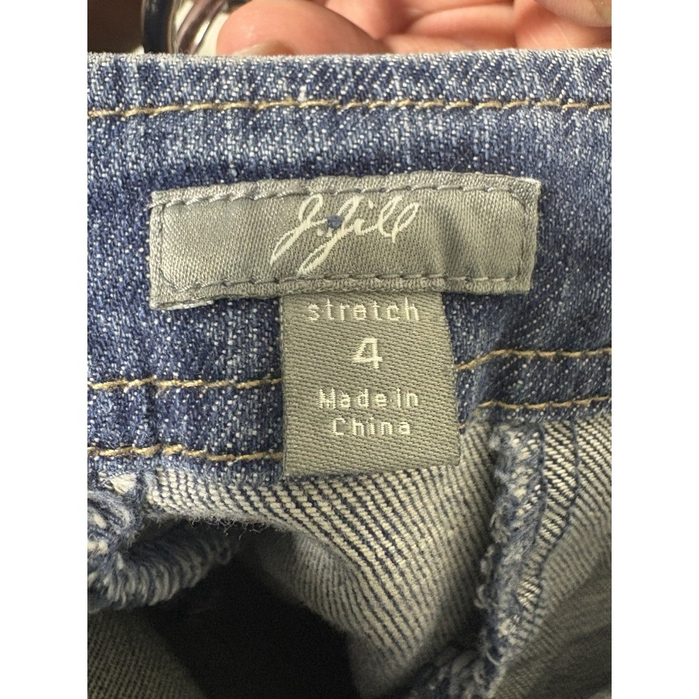 J Jill Denim Jean Skirt Size 4 Stretch Cotton Minimalist Y2K Modest Below Knee - Picture 5 of 7